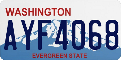 WA license plate AYF4068