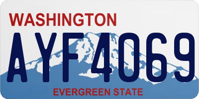 WA license plate AYF4069
