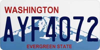 WA license plate AYF4072