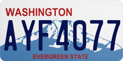 WA license plate AYF4077