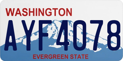 WA license plate AYF4078