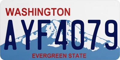 WA license plate AYF4079