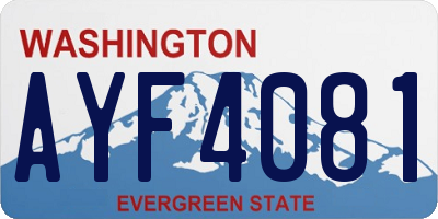 WA license plate AYF4081