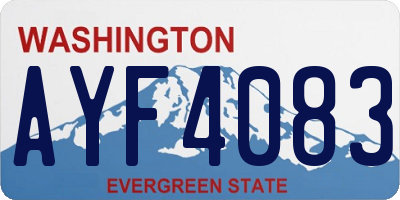 WA license plate AYF4083