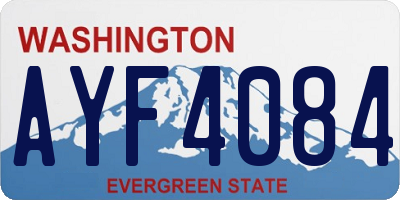 WA license plate AYF4084