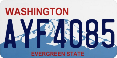 WA license plate AYF4085