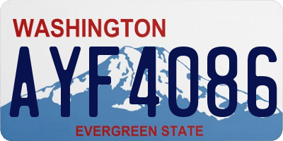 WA license plate AYF4086