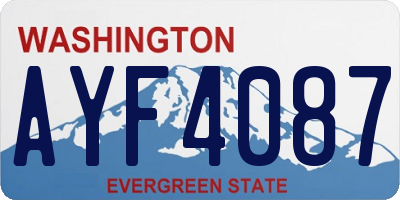 WA license plate AYF4087