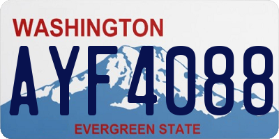 WA license plate AYF4088