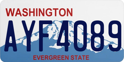 WA license plate AYF4089
