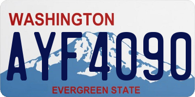 WA license plate AYF4090