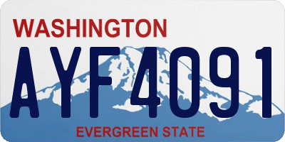 WA license plate AYF4091