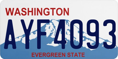 WA license plate AYF4093