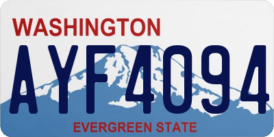 WA license plate AYF4094