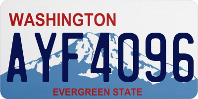 WA license plate AYF4096