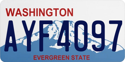 WA license plate AYF4097