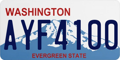 WA license plate AYF4100