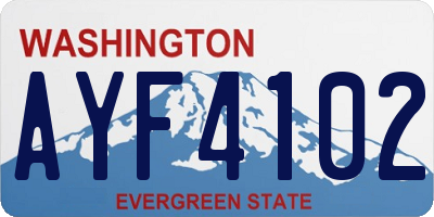 WA license plate AYF4102