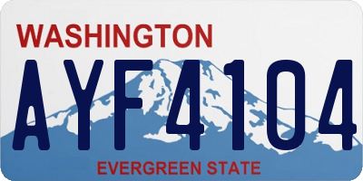 WA license plate AYF4104