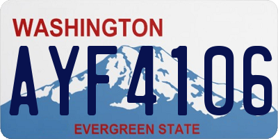 WA license plate AYF4106