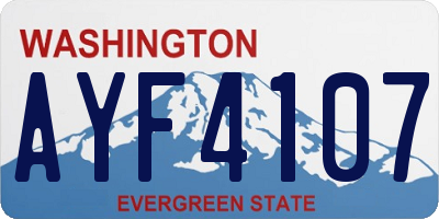 WA license plate AYF4107
