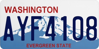 WA license plate AYF4108