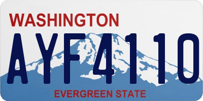 WA license plate AYF4110