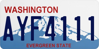 WA license plate AYF4111