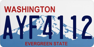WA license plate AYF4112