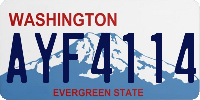 WA license plate AYF4114