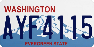 WA license plate AYF4115