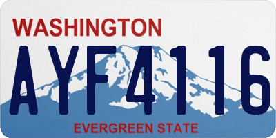 WA license plate AYF4116