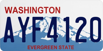WA license plate AYF4120