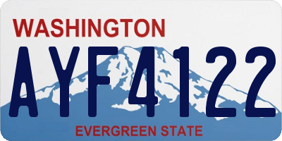 WA license plate AYF4122