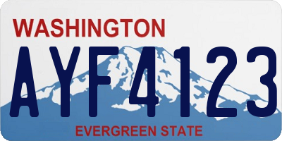 WA license plate AYF4123