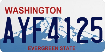 WA license plate AYF4125