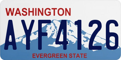 WA license plate AYF4126