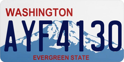 WA license plate AYF4130