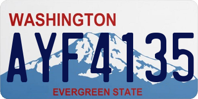 WA license plate AYF4135