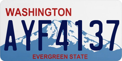WA license plate AYF4137