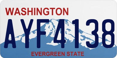 WA license plate AYF4138