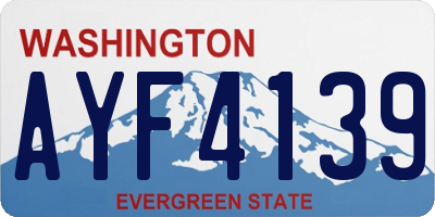 WA license plate AYF4139