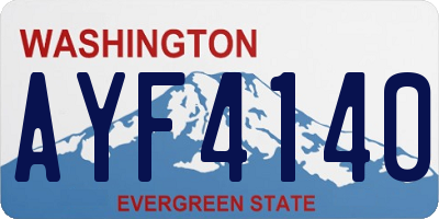 WA license plate AYF4140