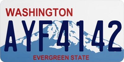 WA license plate AYF4142