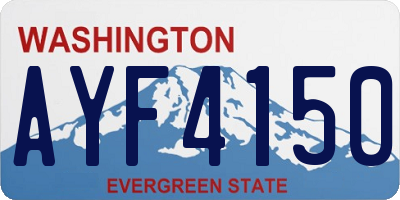 WA license plate AYF4150