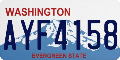 WA license plate AYF4158