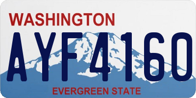 WA license plate AYF4160