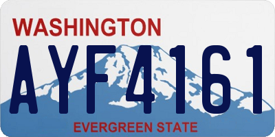 WA license plate AYF4161