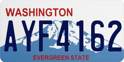WA license plate AYF4162