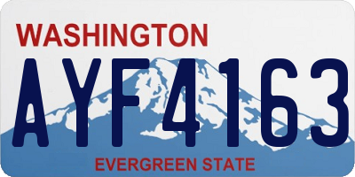 WA license plate AYF4163